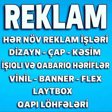 həri v Azərbaycan | TOY AKSESUARLARI: Reklam, çap | Təqvimlər, Bannerlər, Qabarıq hərflər | Montaj, Dizayn, Çap