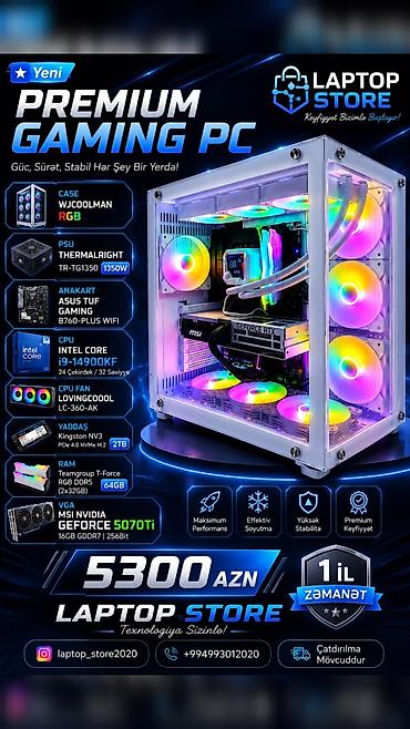 komputer i9: 🔥 Premium Gaming PC – Yüksək Performans, Güclü Konfiqurasiya! 🔥 — 1