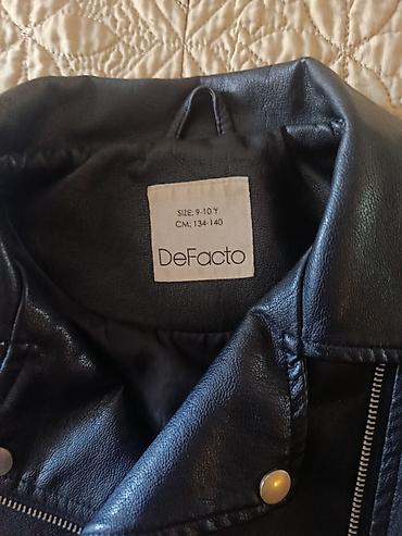 DeFacto uşaq üçün dəri effektli qara biker gödəkçə - Ölçü: 9-10 yaş