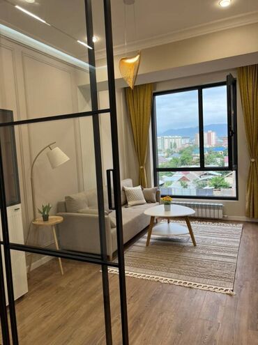 эмарк жибек жолу: 2 комнаты, 43 м², Элитка, 7 этаж, Евроремонт