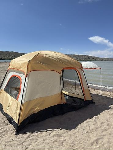 кемп: 🏕️ Кемпинговая палатка с навесом ?180 см Просторная палатка для 4–5 — 4