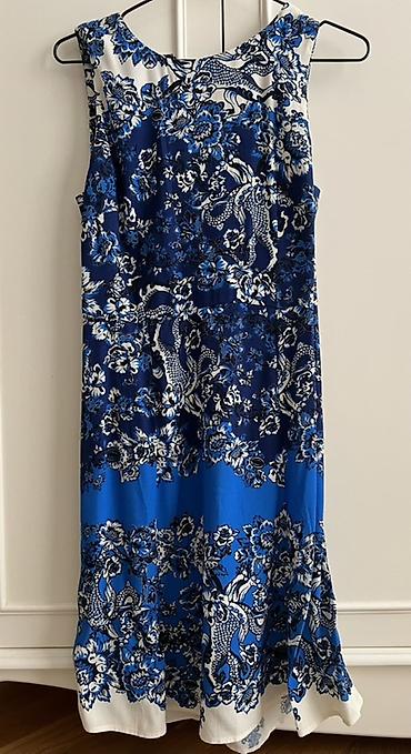cins: Desigual brendi. Mavi-ağ rəng sxemində çiçəkli və naxışlı qadın donu — 1