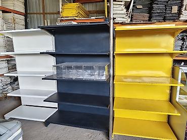 Mağaza rəfləri – metal karkaslı, bölməli - Material: qalın metal