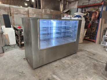 soyuduçu et: Pasxanaya vitrin soyuducu (paslanmayan polad korpus) - Ön və yan