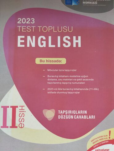 7 ci sinif ingilis dili dim kitabi: İngilis dili Testlər 11-ci sinif, DİM, 2-ci hissə, 2023 il