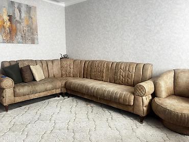 L formalı künc divan dəsti - Material: Süni dəri/qaya teksturalı