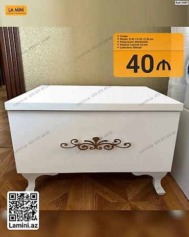 Məhsul: Tumba - Ölçülər: D 40 × H 30 × E 40 sm - Material: 18 mm
