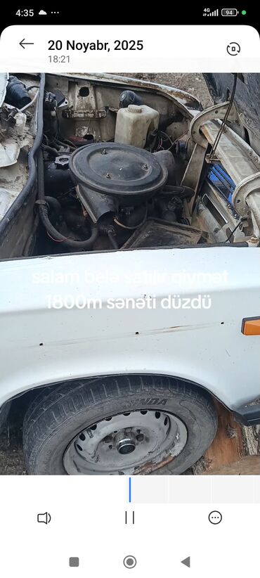 VAZ (LADA): Model: VAZ 2106 (ağ rəng) Kuzov: sedan, 4 qapı Yanacaq: benzin Ötürmə — 12