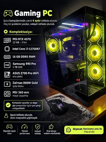 Masaüstü kompüterlər və iş stansiyaları: Gaming PC – yüksək performanslı masaüstü sistem Texniki göstəricilər — 1