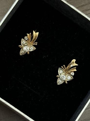 винтажное: Ювелирные украшения (продаются как изделия) - Серьги-гвоздики в форме — 1