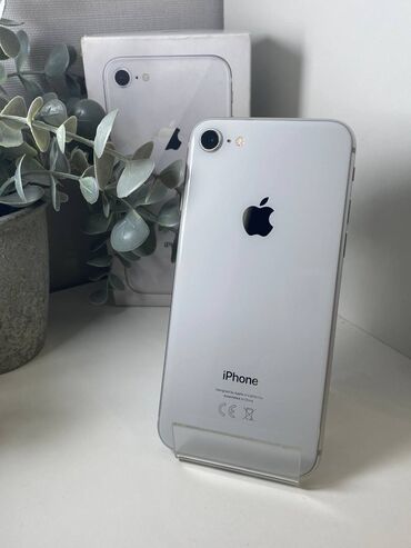 телефон редми7: IPhone 8, Арзандатуу 10%, Колдонулган, 64 ГБ, Ак, Заряддоочу түзүлүш, Коргоочу айнек, Каптама, 74 %