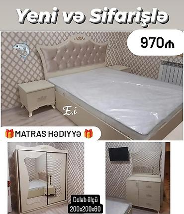 mebel ruckaları: Yataq otağı dəsti – Yeni və sifarişlə Qiymət: 970₼ Hədiyyə: Matras — 1