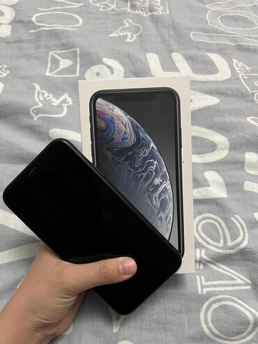 оперативная память v color: IPhone Xr, Колдонулган, 64 ГБ, Кара, Каптама, Куту, 76 %