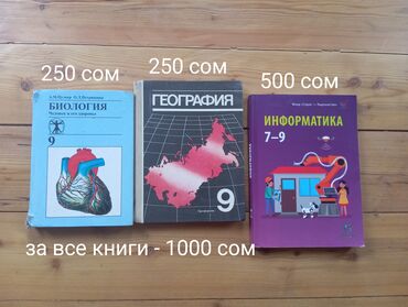 книга по математике 7 класс: 9 класс книги География и Биология уже староватые но всё остаётся