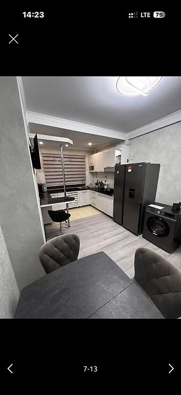 пол дом район пишпек: 2 комнаты, 69 м², Верхний Джал Элитка, 7 этаж, Дизайнерский ремонт — 1