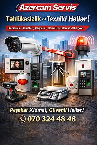 Digər xidmətlər: Təhlükəsizlik sistemləri | Keçid sistemləri, Metal detektor, Müşahidə kameraları | Quraşdırılma, Zəmanət — 1