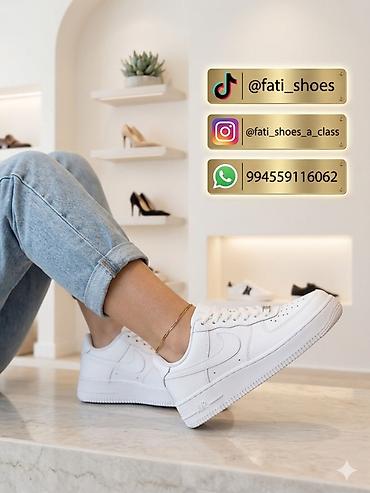 кроссовки nike: Məhsul: A-Class ağ rəngli uniseks idman ayaqqabısı (klassik “AF1” — 1
