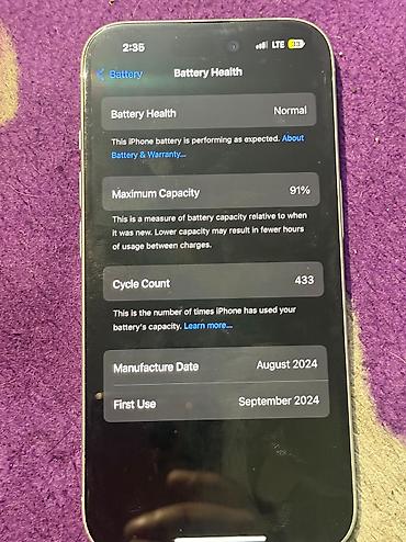 Apple iPhone: IPhone 16, Б/у, 128 ГБ, Белый, Чехол, 91 % — 8