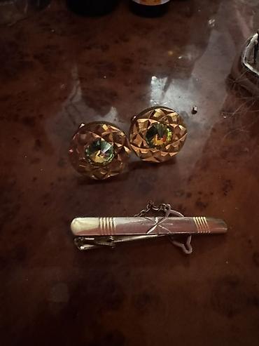 зажимы для галстуков: Kişilər üçün aksessuar dəsti - Tərkib: 1 cüt manjet düyməsi və 1 ədəd — 1