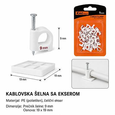 KMT Predivo 9368599 Kablovska šelna sa ekserom – praktičan pribor za