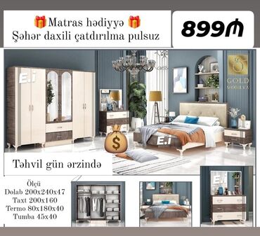 Masa və oturacaq dəstləri: Yataq desti rəng seçimi var