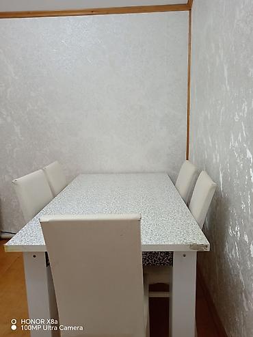 Qonaq otağı üçün, İşlənmiş, Açılmayan, Dördbucaq masa, 6 stul
