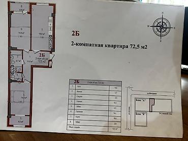 квартира 7 мик: 2 комнаты, 72 м², Элитка, 3 этаж, ПСО (под самоотделку) — 1