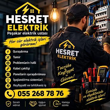 elektrik montaj: HESRƏT ELEKTRİK – Peşəkar elektrik ustası Xidmətlər: - Quraşdırma - — 1