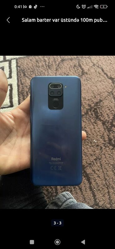 telefon akse: Xiaomi Redmi Note 9, 128 GB, rəng - Mavi, 
 Face ID, İki sim kartlı, Zəmanət