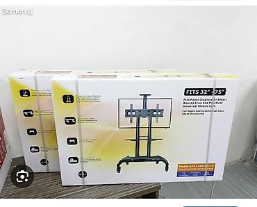 black: Мобильная стойка-тележка для ТВ/панелей AVA1500 Установка телевизора — 2