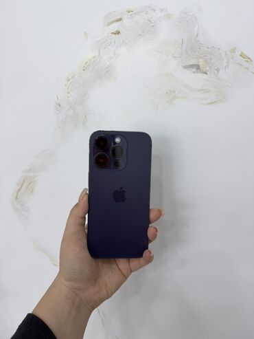 поко 3х про: IPhone 14 Pro, Б/у, 256 ГБ, Deep Purple, Чехол, Кабель, Коробка, 86 %