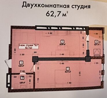 квартира бишкек аренда долгосрочно дизель: 2 комнаты, 62 м², 12 этаж, ПСО (под самоотделку)