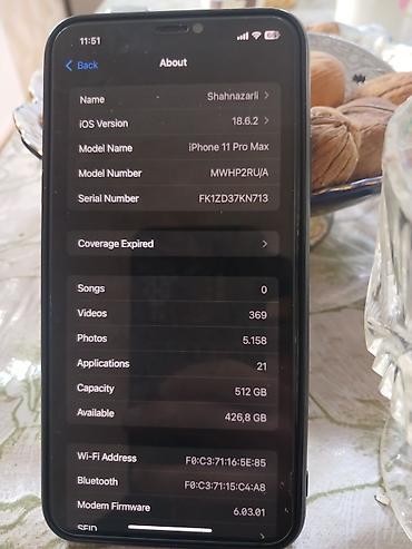 Apple iPhone: IPhone 11 Pro Max, 512 GB, Ağ, Face ID — 9