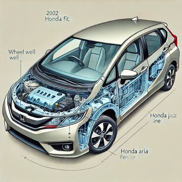 Подкрылки, брызговики, защита днища: Подкрылок Передний левый Honda, 2002 г., Новый, Аналог