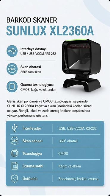antivirus: Barkod skanerlər – professional həllər toplanması 1) SUNLUX XL2360A - — 1