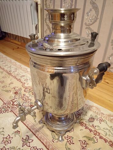 mis qablarin satisi: Samovar, İşlənmiş, 7 l, Latun (mis), Ünvandan götürmə