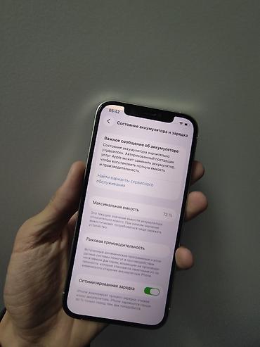 580 sapphire: IPhone 12 Pro, Б/у, 128 ГБ, Blue Titanium, Кабель, 73 % — 7