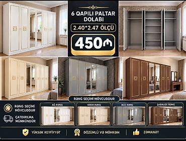 6 qapılı paltar dolabı – 2.40 × 2.47 m ölçü Xüsusiyyətlər: - Geniş lalafo.az -da 6 qapılı paltar dolabı – 2.40 × 2.47 m ölçü Xüsusiyyətlər: - Geniş
