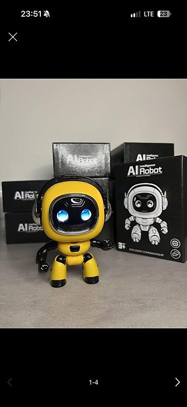 Интерактивный робот-игрушка AI Robot (желтый) - Компактный настольный