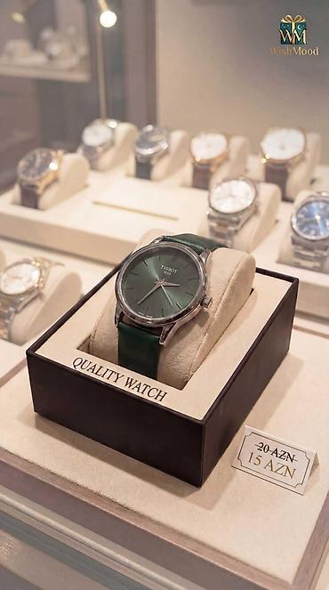Наручные часы: Tissot qol saatı – klassik və zərif dizayn - Rəng: tünd yaşıl — 1