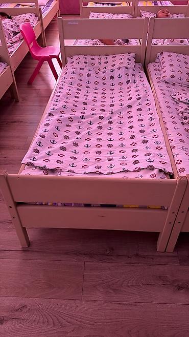 bunk bed: Детская односпальная кровать из массива дерева - Размер спального — 3