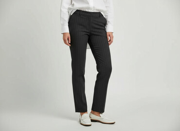 spodnie lata 80 damskie: Material trousers for women, size L