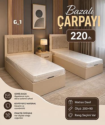carpayı ucuz: Bazalı çarpayı – G_1 modeli - Ölçü: 200×90 sm - Qiymət: 220 manat — 3