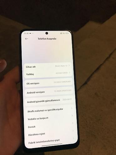 ps5 oyunlar satilir: Redmi Note 12, 128 GB, rəng - Göy, Barmaq izi — 1