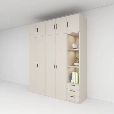 декоративная мебель: Распашной, 4 двери Прямой шкаф, Гардеробный шкаф