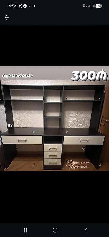 Tələbə/ofis masa dəsti Ölçü: 180 x 140 x 50 sm Qiymət: 300₼