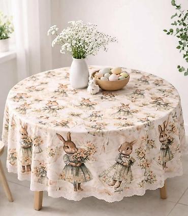 Kuhinjski tekstil: Okrugli stolnjaci
140cm 1400 din 
180cm 1600 din 
🌞 — 1