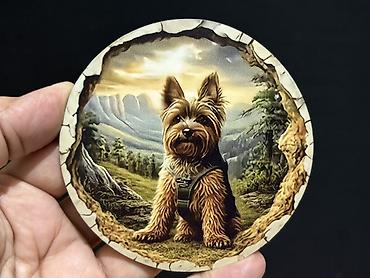 plasmas qutu: Məhsul: Yorkshire terrier temalı dəyirmi stəkanaltılar dəsti - — 4