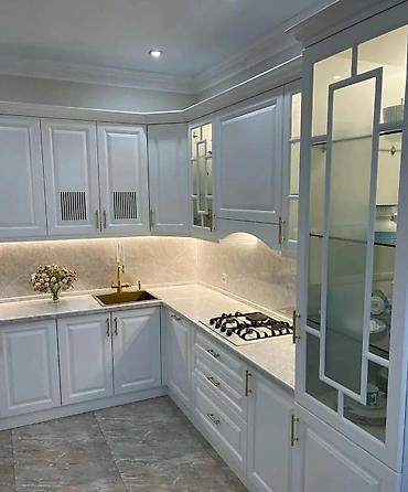 Sifarişlə mətbəx mebeli: Sifarişlə mətbəx dəsti, Özü çəkən petlələr, Mat laminat, Kredit yoxdur, Pulsuz çatdırılma — 20