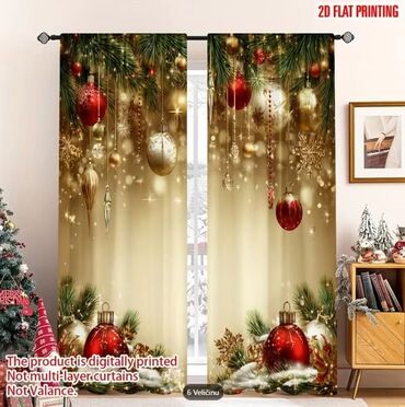 Ostali proizvodi za kuću: Novogodišnje zavese Dimenzije 150x60cm Cena 1700din/2kom kao na slici — 11